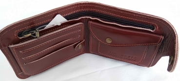 Brieftasche echtes Leder in braun      praktisch, stilbewusst und langlebig   Motiv: JingJang